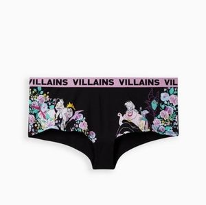 NWT Torrid sz 4 4X Disney Villains Boyshort Cotton Panty - Black